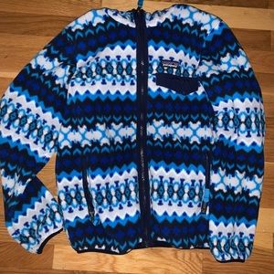 blue patagonia zip up